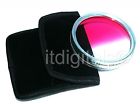 49-p Asian Graduated Pink Color Lens Glass Filter Half Clear Coated