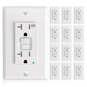 Gf20twr Amico Gfci Outlet 20 Amp With Thinner Design 12 Pack Weather Resistant Wr