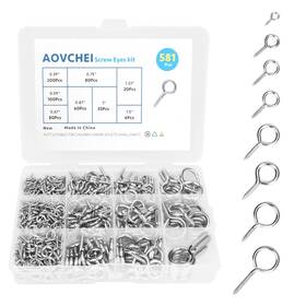 Yyi-120 Aovchei Eye Screws Set 581pcs 0.39 Inch 0.59 0.67 0.75 0.87 1 1.22 1.5 Me