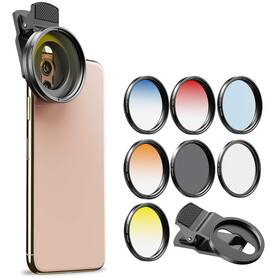 Apl-52uv-7g Apexel 52mm Filter Lens Kit Graduated Lens-red Orange Yellow Blue Cp