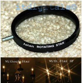 52-rs Asian 52mm Rotating Star 6f Lens Filter Six Point Flares Stars Special Light Effect