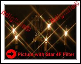 62-rs Asian 62mm Rotating Star 4f Lens Filter Four Point Flares 4pt Special Light Effects