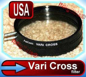 62vc Asian 62mm Vari-cross 4f Lens Filter 4pt Dual Star Light Effects Variocross Screen