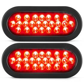 Asl041 Asnoo 2pcs 24 Led 6.3 Inch Oval Strobe Lights 4 Color Options Rubber Grommets And