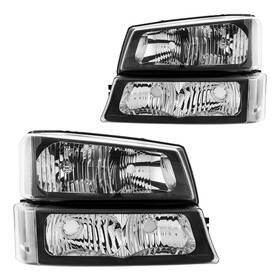 15199557 Autosity 9lah3200 Headlights Assembly Set Waterproof Pc Clear Lens Black Housing Oe #