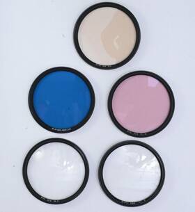 W82c-52 B W Lot Of 5 62mm Close Up And Colored Glss Lens Filters/ Including Nl Rare