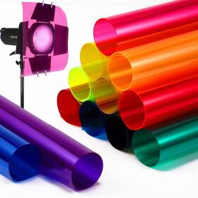 Sij-barydat-0382 Barydat 12 Pcs Colored Gel Light Filter Transparent Color Film Overlays Correction Li