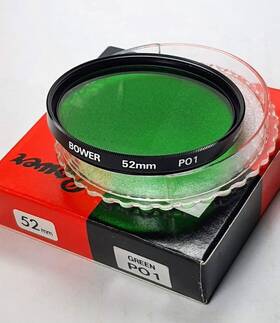 P0152 Bower 52mm Green P01 #p01 P0-1 P1 Glass Lens Filter Made In Japan 52 Mm Po1