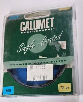 M7280bp Calumet 72mm 80b 80-b 80 B Blue Color Conversion Glass Lens Filter 72 Mm Japan E-72 E72