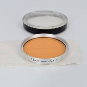 4-35573-00 Canon 55mm Amber Color Conversion A8 85c 2x Lens Filter And Case Made In Japan