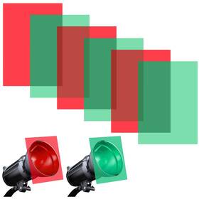 7n-christmasgel Clesdf Gel Light Filter - 6pcs Christmas Overlays Correction Red Green