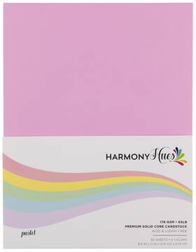 A50022q1-g15pl Cousindiy 2 Pack Harmony Hues 65# Cardstock 8.5 Inch X11 50/pkg-pastel