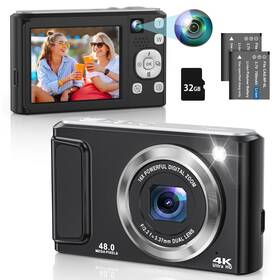 Dc306l Dsoekeu 4k Digital Camera For Photography With Front And Rear Lens 48mp Autofocus Vlo