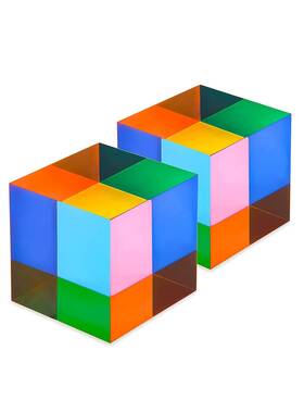 Accfm402 Ecbanli Cmy Color Cube 40mm 1.6 Inch Multi-color Acrylic Prism Physics Toy And De