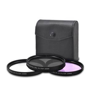 Ecc-3ljfam33j3285 Ecostconnection 3 Piece Multi Coated Hd Filter Kit Uv Cpl Fld For Canon Nikon Sony 58mm