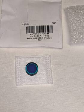 43-057 Edmund Optics New Eo 436nm Cwl 10nm Fwhm 11.8mm Dia Bandpass Interference Filter Hg Emissi