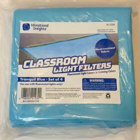 Educational Insights 086002012302 Classroom Fluorescent Light Filters Tranquil Blue Set Of 4