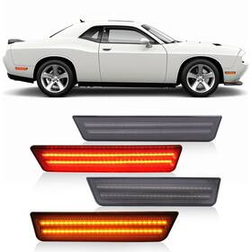 Mo-4688 Hecasa Amber And Red Led Smoke Lens Side Marker Lights Compatible With 2008-201