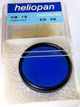 704923 Heliopan 49mm Kb 15 80a Blue Cooling Color Coated Lens Filter Germany 49 Mm Es49