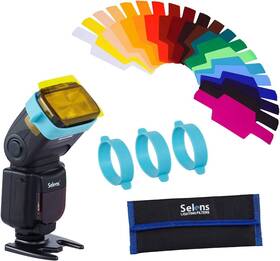 Hengming 313027098050 Selens Universal Lighting Filter Kit - 20pcs Color Correction Gels For Camera Fl