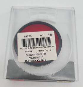 54763 Hoya Hmc Filter 25a 49mm Mtd Red 49x0.75 Edmund Optics