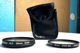 Hoya / Rolev 024066520555 Lot Of 2 Vintage 55mm Star Filters Star-six M.g