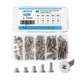 304pt-m3 Joamang M3 X 8mm 12mm 16mm 20mm 25mm Flat Head Hex Socket Cap Screws Counters