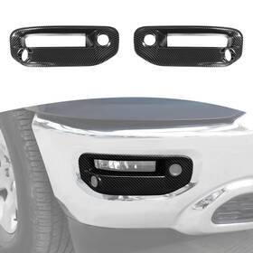 Jos-02337 Joshela For Ram Front Fog Light Cover Trim Fit 2018-present Black Carbon Fibe