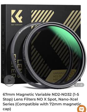 Kf01.1851 K&f Concept Variable Nd2-32 67mm Magnetic Lens Filter Nano-x Mrc New