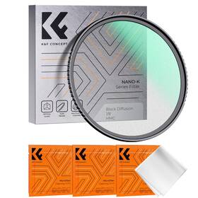 Kf01.2189v1 K&f Concept 49mm Black Diffusion 1/8 Filter Mist Dreamy Cinematic Effec For Video