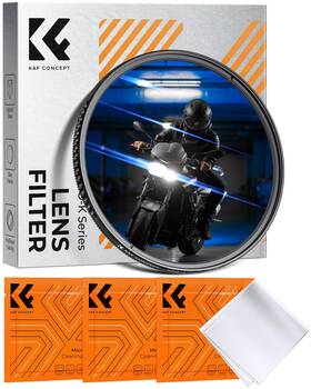 Kf01.2717v1 K&f Concept 55mm Blue Streak Lens Filter Rotating Circular Anamorphic Lens-optical Glass