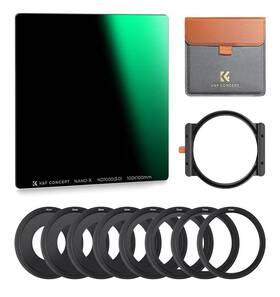 Sku.1813 K&f Concept 100x100mm Square Nd Filter Kit - 1x Holder 8 X Rings