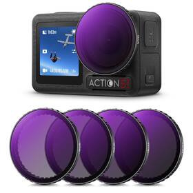Sku.2076v1 K&f Concept Push-in Fit Nd Filter Kit Compatible With Dji Osmo Action 5 Pro Nd8 Nd16 Nd3