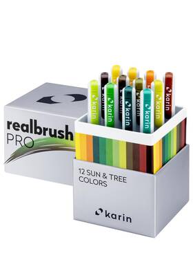 31c3 Karin Realbrush Pro Sun And Tree Colors - A Set Of 12 Brushes In An Exclusive