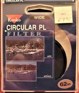 62wc-pl Kenko Circular Poarizer Filter. 62mm Wide C-pl. Japan. New