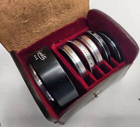 Lbc8 Kenko Set Of 6 Polarizing Filters Hood In Leather Case 43/58mm Uv And More
