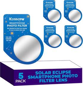 7187 Kesseph Solar Eclipse Imaging Enhancing Lens Filter For Your Smartphone 5-pack. Capture