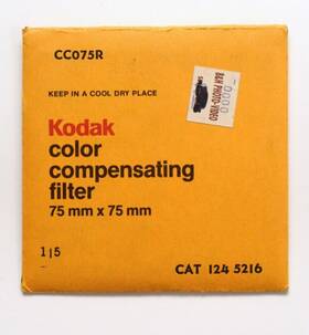 1245216 Kodak Cc 075r Color Compensating Wratten Gelatin Filter 75mm X