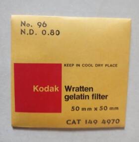1494970 Kodak Wratten Gelatin Filter No 96 Nd 0.80 50 X Mm 1494970 Kodak Wratten Gelatin Filter No 96 Nd 0.80 50 X Mm