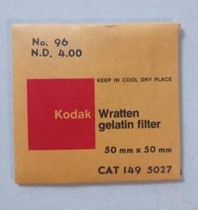 1495027 Kodak Wratten Gelatin Filter No 96 Nd 4.00 50 X Mm