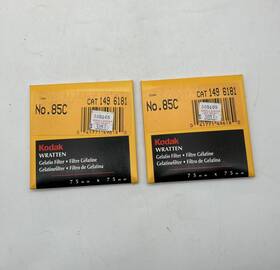 1496181 Kodak Vintage Wratten Gelatin Filter 75x75mm 3x3 Inch No. 85c Set Of 2 - New