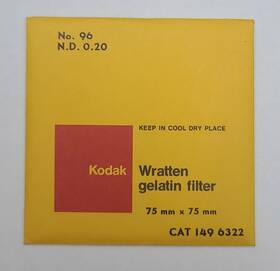 1496322 Kodak Wratten Gelatin Filter No. 96 Nd 0.20 Cat 75mm X Sealed