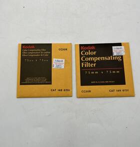 1496751 Kodak Cc50r Color Compensating Filter 75mmx75mm Gelatin Wratten Set Of 2 - New