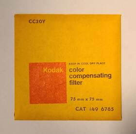 1496785 Kodak Rare Vintage Wratten Gelatin Filter Cc20y 75mm X Sealed Nos Cat