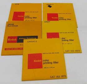 Cp025c-2 Kodak Camera Filters Lot Of 5 Color Printing 150mm Cp05y Cp40c-2 Cp20r