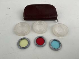 Kodak Fi/27 Vtg Set Retina Blue Yellow Red Fvi/27 1fv/27 21mm Filter Lens Screw