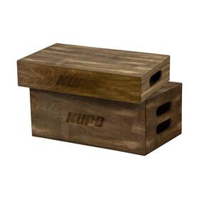 Kg037912 Kupo Brown Stained Apple Box Set - Half And Full Size