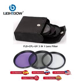 A-ty00016 Lightdow 3-in-1 Uv Cpl Fld Filter Set For 49mm-82mm Cameras - Usa And Eu Shipping