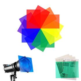 Liliya 885977111221 Color Gel Filter 12 Pcs Transparent Correction Lighting Sheet Colo