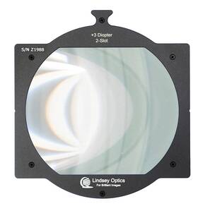 Lindsey Optics 817804022615 New 3 Diopter 2-slot Brilliant Tray Mount Close-up Lens Lindsey Optics 817804022615 New 3 Diopter 2-slot Brilliant Tray Mount Close-up Lens